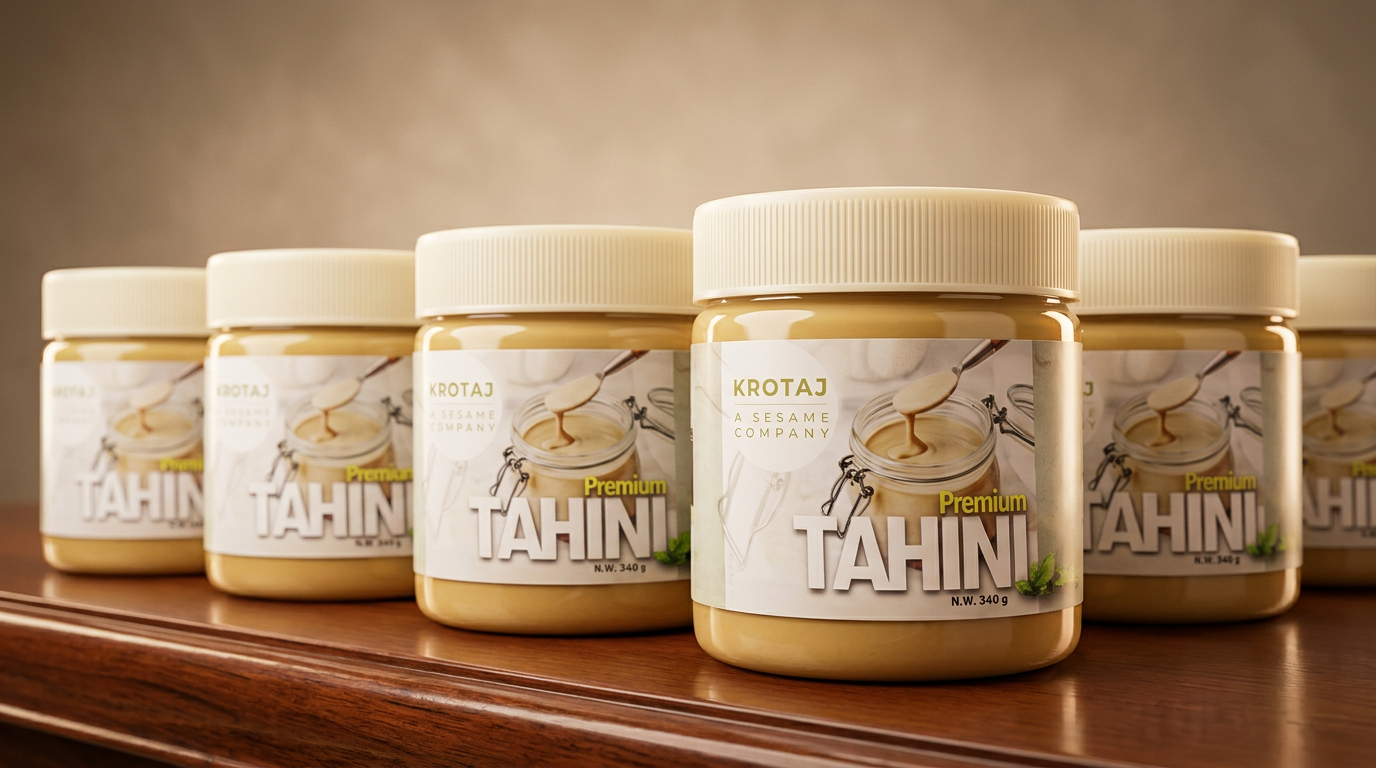 KROTAJ premium tahini in glass jars